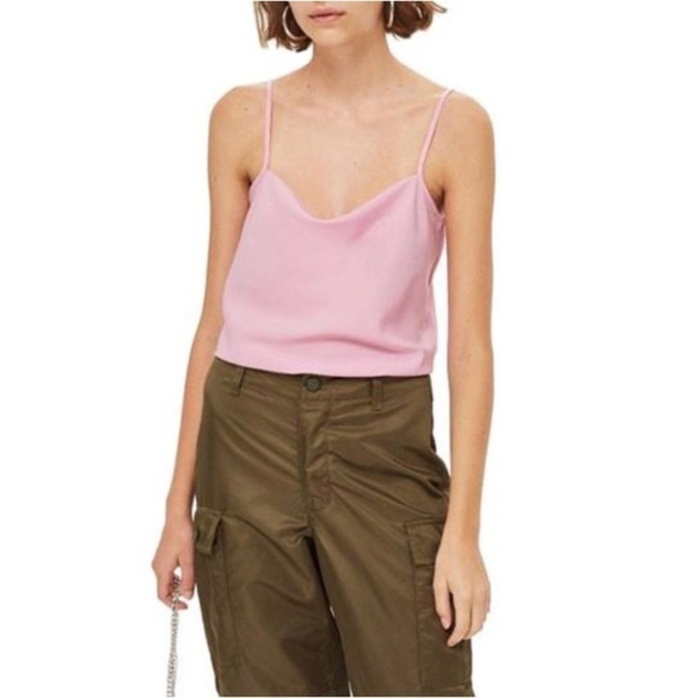 Top Shop Pink Cowl Neck Cami Tank